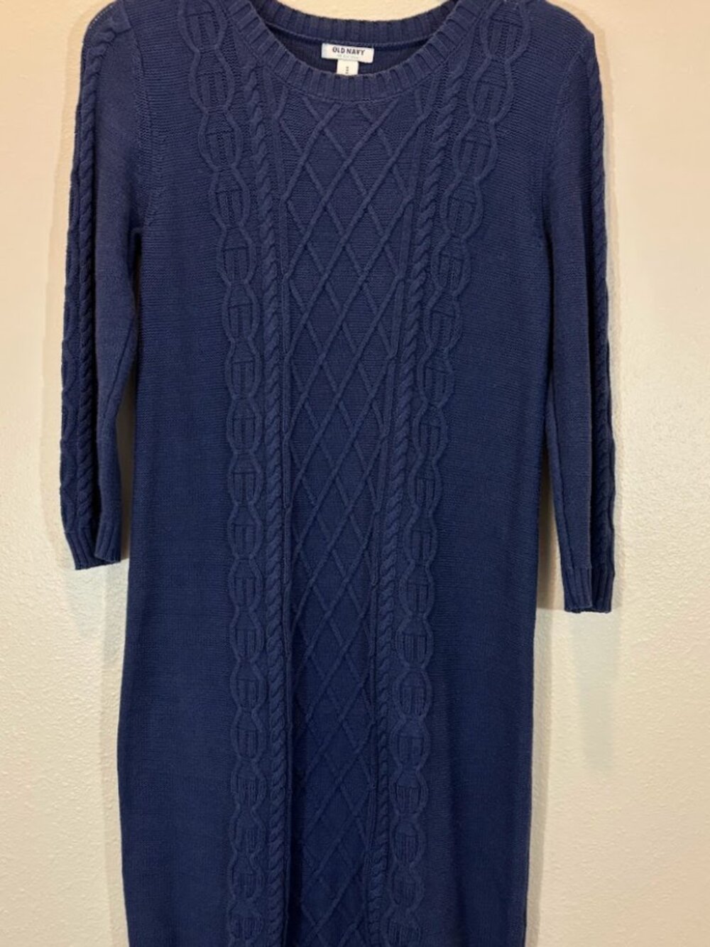 Old Navy Cable Knit Midi Dress in Blue Size Medium Like New